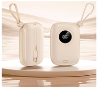 Batterie externe à charge rapide personnalisée avec câbles intégrés, batterie externe compacte 10000mAh 20000mAh, chargeur portable, batteries externes