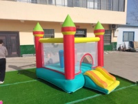 Château gonflable pour enfants à usage domestique avec toboggan et souffleur, en tissu Oxford, pour jouer à l'intérieur ou dans le jardin