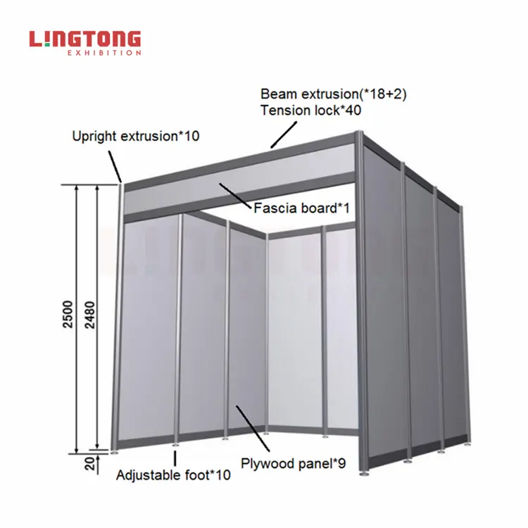 Stand per mostre modulari parete divisoria profilo in alluminio stand per eventi con convenzione espositiva per pubblicità