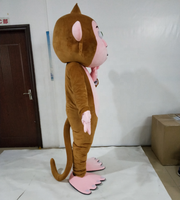 Costume de mascotte singe en peluche marron ciel bleu personnalisé pour adultes pour les fêtes d'Halloween