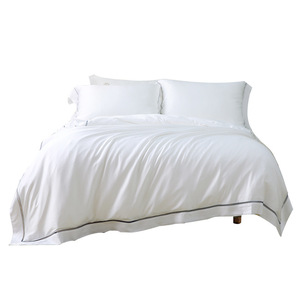 Qin Yue Bamboo Fiber <b>Bedding</b> <b>Set</b> 1.8m Four Piece Simple Style Breathable Duvet Cover Sheets Fitted Sheet - Product Image 2