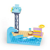 COGO Vente flash 1200 pièces Briques de construction éducatives en plastique ABS pour parc d'attractions de plage DIY, jouets de construction à assembler pour enfants