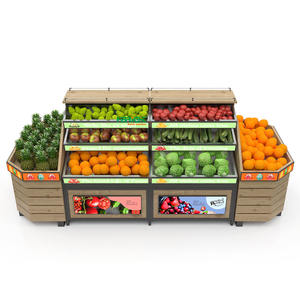 ชั้นแสดงสินค้าแบบไม้และผักสองด้านใช้สำหรับจัดแสดงสินค้าในซูเปอร์มาร์เก็ต - Product Image 4