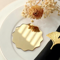 Marque-places en acrylique miroir à bords ondulés dorés, lot de 20, inscriptibles à la main, étiquettes nominatives DIY pour la décoration de tables de mariage et de fête