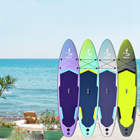 Planche de paddle verticale gonflable avec aileron simple, structure à double couture et coussinet antidérapant