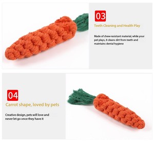 Juguete Masticable de Cuerda de Algodón con Forma de Zanahoria para Perros, Juguete Interactivo para la Dentición de Mascotas, Juguete Masticable para Limpiar los Dientes de Perros y Gatos, Juguete para Aliviar el Aburrimiento de Cachorros - Product Image 6