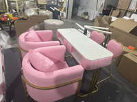Chaise de manucure moderne en cuir PU beige 2024 pour salon de beauté, chaise de salle à manger, usage commercial, 10 ans d'utilisation