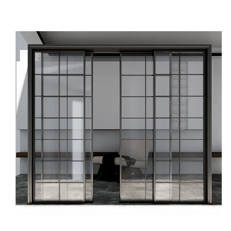 Nuovissima porta scorrevole in alluminio per porte da cortile con triplo vetro di sicurezza con alta qualità