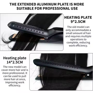 2025 Hochwertige profession elle weibliche elektrische Flacheisen Keramik Flacheisen 2-in-1 Locken wickler mit PTC LCD-Display - Product Image 3