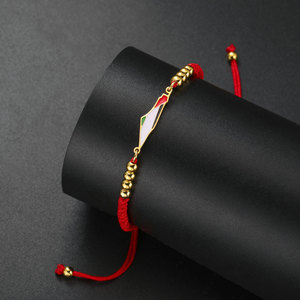 ขายส่งกำไลข้อมือแฟชั่นสแตนเลส 316L ชุบทอง 14k 18k ลายแผนที่ปาเลสไตน์ ปรับขนาดได้สำหรับผู้หญิง - Product Image 3
