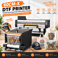 Imprimante DTF 60CM à double tête d'impression, imprimante directe sur film, effet broderie en relief, machine d'impression de t-shirts pour vêtements personnalisés