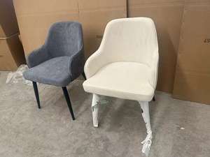 Chaises de salon rembourrées, cadre en métal, tissu blanc, <span class=keywords><strong>gris</strong></span>, bleu, violet, <span class=keywords><strong>velours</strong></span>, chaises de salle à manger scandinaves avec accoudoirs - Product Image 3