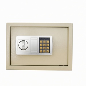 Coffre-fort électronique numérique beige avec code électronique <span class=keywords><strong>et</strong></span> serrure à clé, résistant à l'humidité, pour la maison, le bureau, l'hôtel, argent liquide <span class=keywords><strong>et</strong></span> objets de valeur - Product Image 2