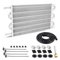 Accessoires de modification automobile argentés à 2 rangées : Condenseur de type tuyau pour climatisation, Refroidisseur/radiateur d'huile de type tube