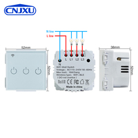 Interruptores de Pared Táctiles Inteligentes Tuya Wifi, Modernos, Estilo UK, Control Remoto Inalámbrico, Luz LED, Requiere Cable Neutro, 1-3 Interruptores