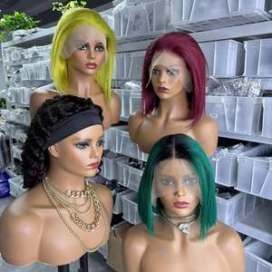 Peluca de Cabello Humano Remy Vietnamita al por Mayor con Encaje Frontal Transparente, Sin Pegamento, Corte Bob Corto, Doble Trama - Product Image 2