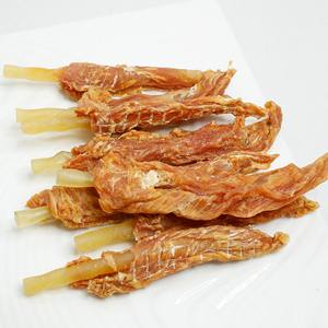 Golosinas y alimentos saludables para perros y gatos al por mayor, dientes limpios secos, pechuga de pollo con palo de cuero crudo, aperitivos para mascotas - Product Image 6