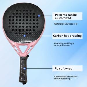 OEM 18K Carbon Fiber Frosted+3D Spin Texture Surface MultiEva Core <strong>Head</strong> <strong>Padel</strong> Racket with Anti-Vibration System for <strong>Pro</strong> Player - Product Image 3