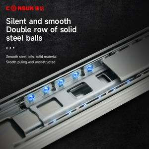 Riel de Extensión Completa con Rodamiento de Bolas para Gabinete Consun, Herraje Deslizante para Cajón, Telescópico, Resistente, para Cocina, <span class=keywords><strong>Cierre</strong></span> Suave - Product Image 5