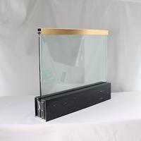 Système de canal en U en verre en aluminium à rainure en forme de U noir raccords en verre intérieur/extérieur 10-17mm pour balustrades de piscine mains courantes