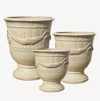 Pot de fleurs en céramique, grand et petit, pot de jardin, pot en terre cuite avec glaçure pour la maison et la pépinière