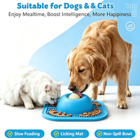 Bol à manger lent en silicone pour chien, boule à lécher pour liquides, snacks et soupes, jouet pour chiot, assiette à lécher pour chat de grande et moyenne taille