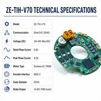Módulo de Accionamiento Articulado Hirobot A2D-ZETIH-V70 24V-48V para Aplicaciones Robóticas, 1 Año de Garantía, Venta Directa de Fábrica, Guangdong, 0.7kg