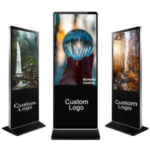 43 inch Standing ultra slim vertical indoor advertising kiosk non-touch HD video lcd screen totem digital signage and display