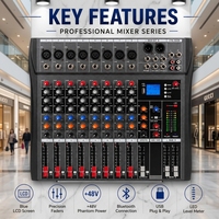 Console de mixage audio professionnelle 8 canaux personnalisée par le fabricant, console de mixage DJ, contrôleur de son pour système de sonorisation de scène
