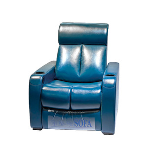 Silla de cine Qi Sai azul, reclinable eléctrica, con reposabrazos, para uso doméstico o comercial. - Product Image 1
