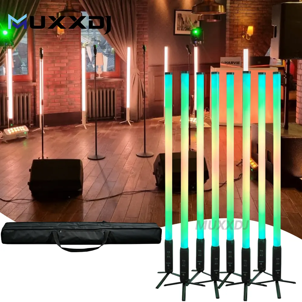 MUXXDJ Tubo de LED Titan 360-Pixel sem fio de alta qualidade alimentado por bateria RGBWA Titan Stick Light para DJ de casamento