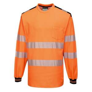 PORTWEST - T185OBRXL PW3 Camiseta naranja/negra de manga larga de alta visibilidad-EAN 5036108304349 ROPA DE TRABAJO DE LA HI-VIS - Product Image 1