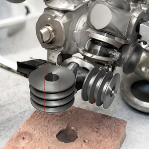 Polea Plana Tipo A de 3 Ranuras, Eje Sólido de 80 mm de Diámetro y 24 mm de Diámetro Interior para Motor Reductor - Product Image 3