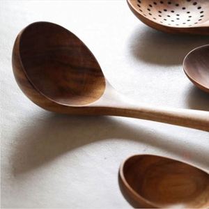 Ustensiles de cuisine 26/10.2IN, cuillère à salade en bois d'acacia et de teck, fabriquée à la main, pour la cuisine - Product Image 3