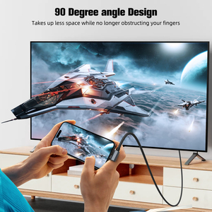 Nouveau câble USB Type C <span class=keywords><strong>vers</strong></span> <span class=keywords><strong>HDMI</strong></span> de type à sept caractères à angle droit 4K USB C <span class=keywords><strong>HDMI</strong></span> <span class=keywords><strong>Thunderbolt</strong></span> <span class=keywords><strong>3</strong></span>/4 Câble Compatible avec i Phone 15 Pro - Product Image 4