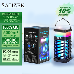 SAIJZEK Nouveauté, anti-moustiques solaires à haute efficacité, intérieur/extérieur, <span class=keywords><strong>UV</strong></span> LED, choc électrique, <span class=keywords><strong>lampe</strong></span> anti-moustiques USB - Product Image 1