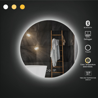 Interrupteur Tactile Intelligent 12V 3A 60W à Trois Couleurs Anti-Buée pour Miroir avec Affichage Heure et Température, 4 Gangs, 2/3 Voies, en ABS, Certifié CE
