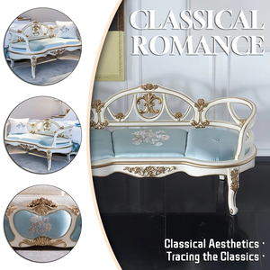 Banc de lit de luxe pour chambre à coucher banc de lit en bois de couleur beige classique - Product Image 2