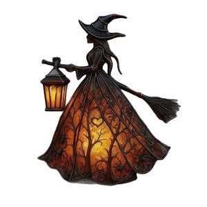 Yuanjing Halloween Witch <b>Light</b> Gothic Decor <b>LED</b> Lamp 25000 Hours Lifespan Home Decoration - Product Image 2