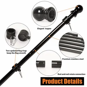 Chuyên nghiệp thương mại cờ cực cờ hiển thị giải pháp telescoping nhôm cờ cực