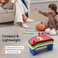 Offre Spéciale plateau d'activité portable empilable stable en plastique bureau pour enfants avec rangement latéral pour dessin collations étude