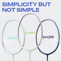 Raquette de badminton 6U Super Légère 2025 Neuve Tête Lourde Polyvalente en Fibre de Carbone 40T+30T Élastique et Durable