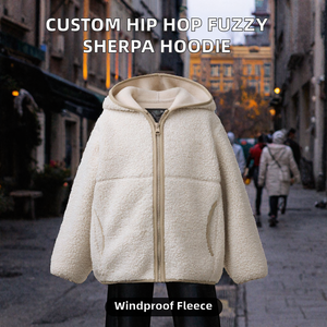 Women <b>Sherpa</b> Fleece <b>Hoodie</b> Zip Up Teddy Faux Fur Jacket Casual Winter Outerwear - Product Image 2