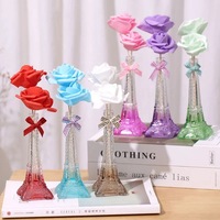 Bouteille en verre, accessoire en forme de tour Eiffel, bijou avec bouchon en liège et rotin, offre spéciale