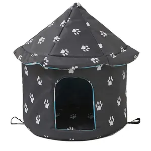 Weatherproof Houses for Cute Pet Hut for Cats Dogs, Cat Houses Any Outdoor Cat, Easy to Assemble Outdoor Cat Tent