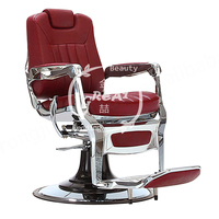 Excellent Fauteuil de Barbier Vintage Européen en Cuir PU Noir, Réglable en Hauteur, avec Appui-tête, Vente Directe d'Usine de Foshan, Idéal pour la Salle de Sport