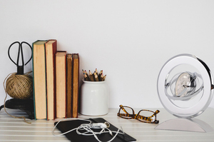 Rotating Sphere Metal Silver Vintage <strong>Retro</strong> Table <strong>Flip</strong> <strong>Clock</strong> - Product Image 4