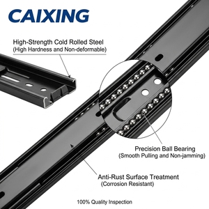 Correderas para Cajones de Acero Laminado en Frío de Alta Resistencia, Cierre Suave y Silencioso, Extensión Completa - Product Image 2