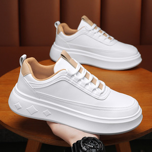 Nouvelles baskets décontractées respirantes pour hommes Printemps 2026 – Chaussures de sport blanches toutes saisons à lacets, rehaussantes, pour le skateboard - Product Image 2