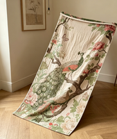 Umweltfreundliche Baumwoll-Freizeitdecke & Mehrschichtiges Musselin-Badetuch 75*160cm - Pfau auf dem Ast Modernes Ganzjahres-Heimtextil
